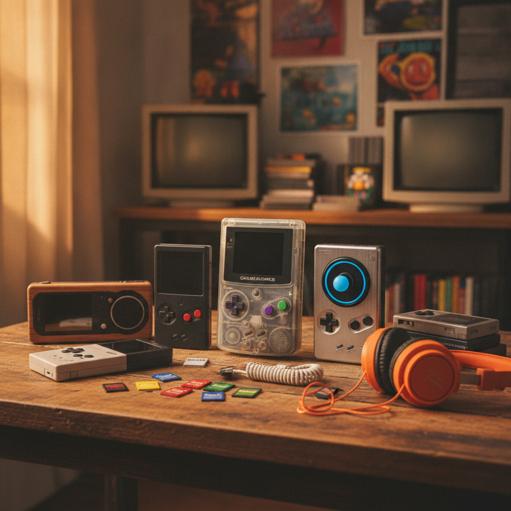A variety of retro games running on a handheld device.