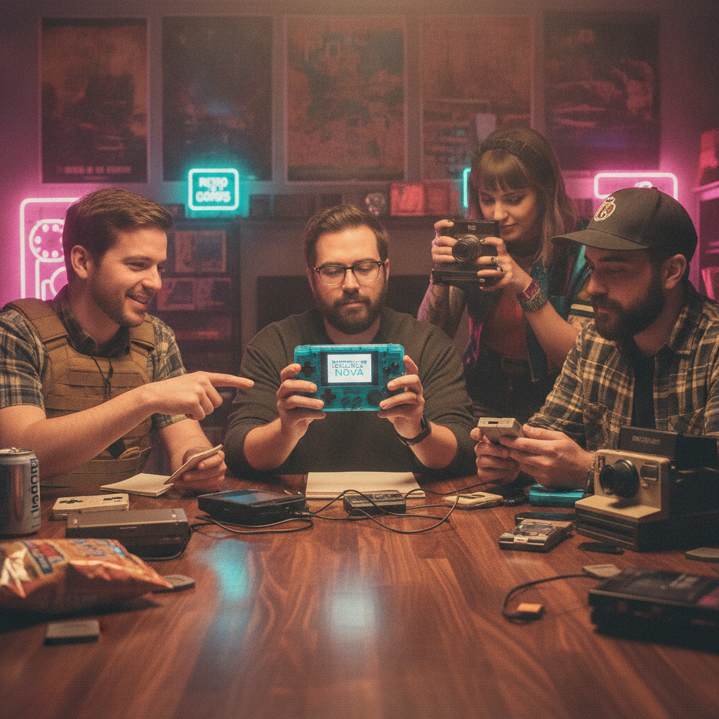 A sleek, modern handheld gaming device with a vibrant display and ergonomic controls.