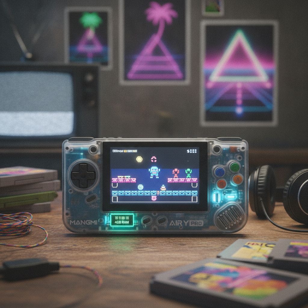 Mangmi Air Y Pro handheld gaming device on a desk