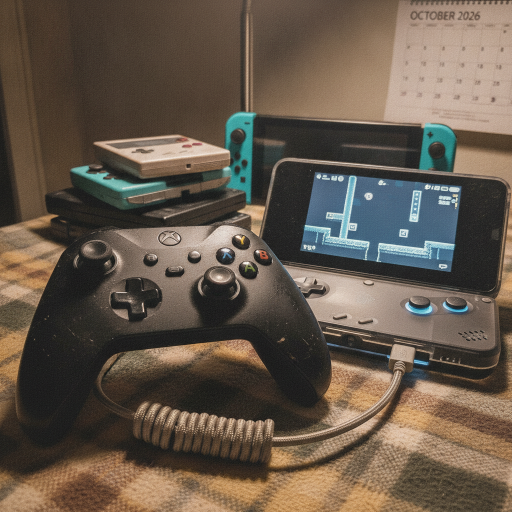 A black Xbox Wireless Controller resting on a light surface, ready for gaming.